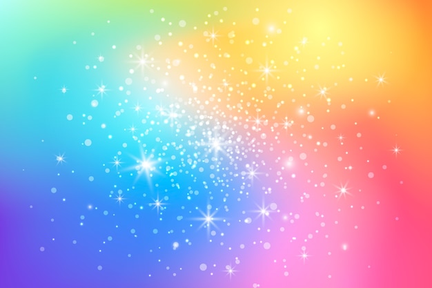 Free vector gradient rainbow glitter background