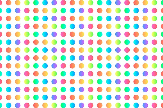 Gradient rainbow polka dot background