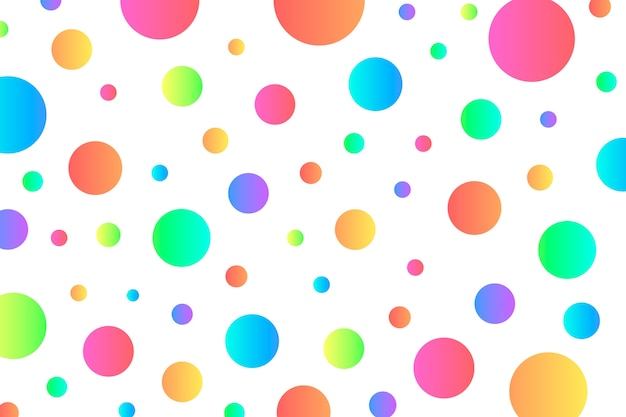 Gradient rainbow polka dot background