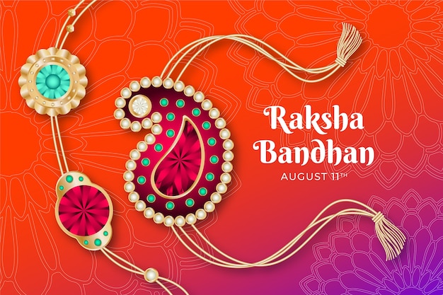 Free vector gradient raksha bandhan background