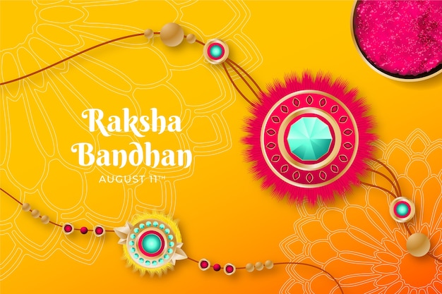 무료 벡터 그라데이션 raksha bandhan 배경