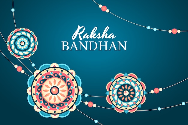 무료 벡터 그라데이션 raksha bandhan 배경