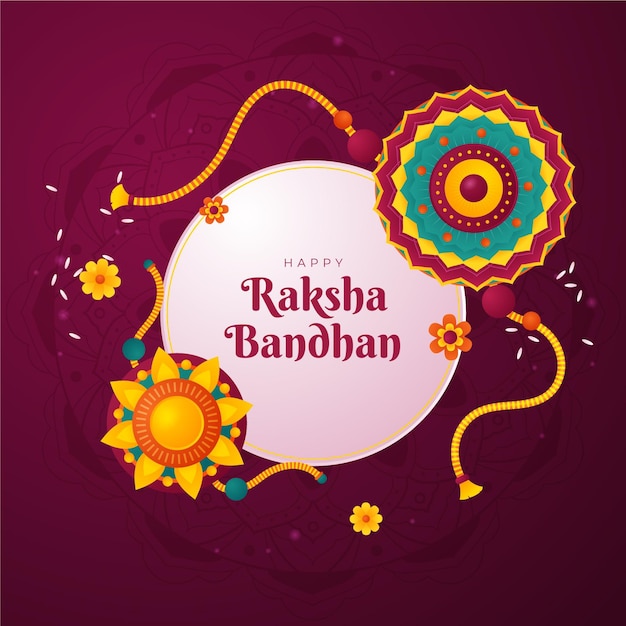 Vettore gratuito illustrazione gradiente raksha bandhan