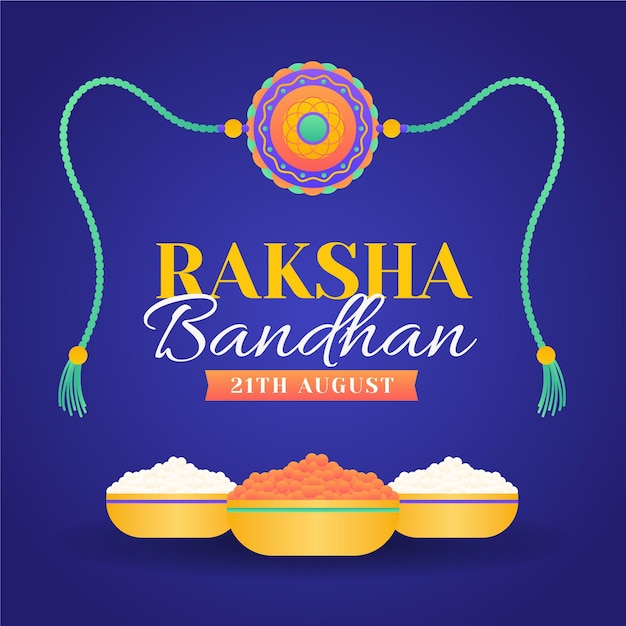 Gradient raksha bandhan illustration