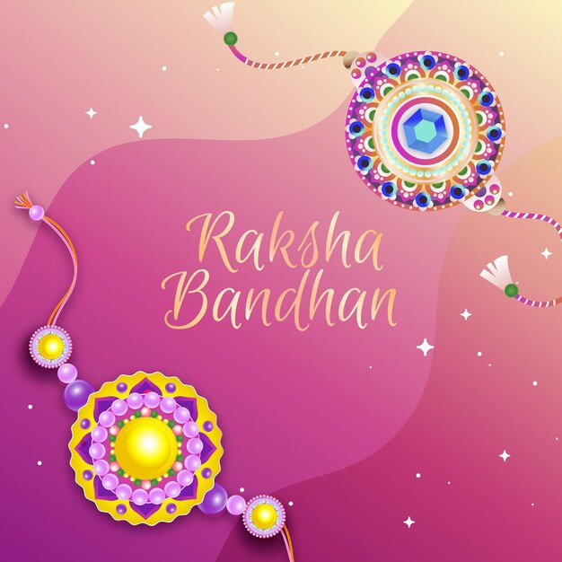 Gradient raksha bandhan illustration