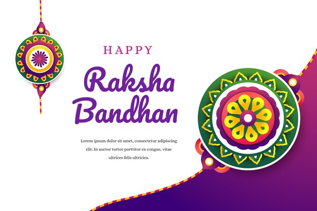 Vettore gratuito illustrazione gradiente raksha bandhan