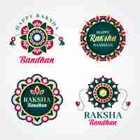 Free vector gradient raksha bandhan labels collection