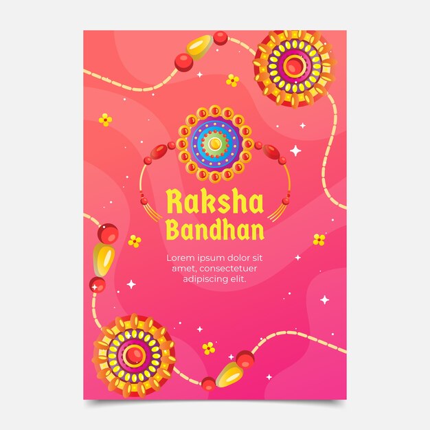 gradient raksha bandhan poster template