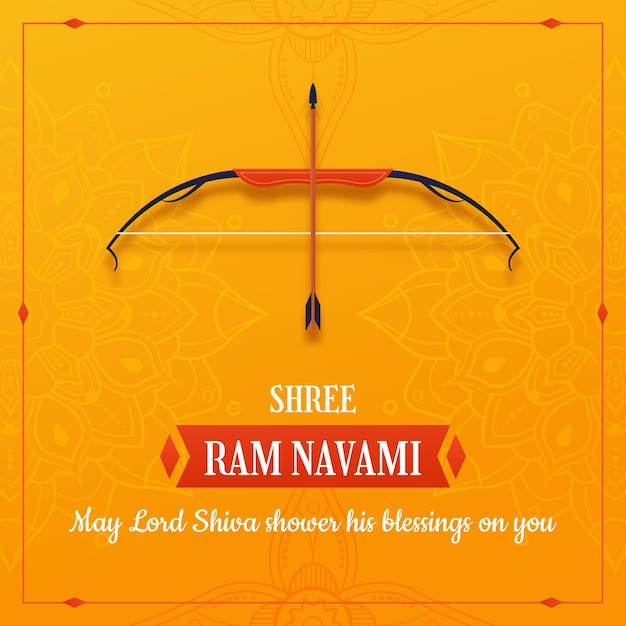 Free vector gradient ram navami illustration