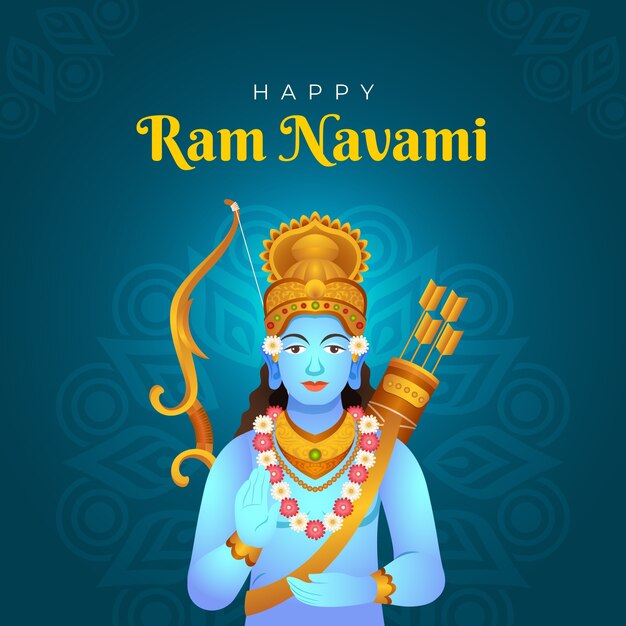 그라데이션 ram navami 일러스트