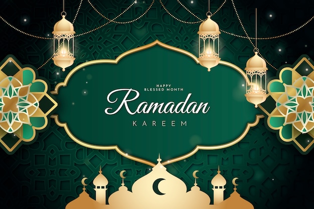 Free vector gradient ramadan background