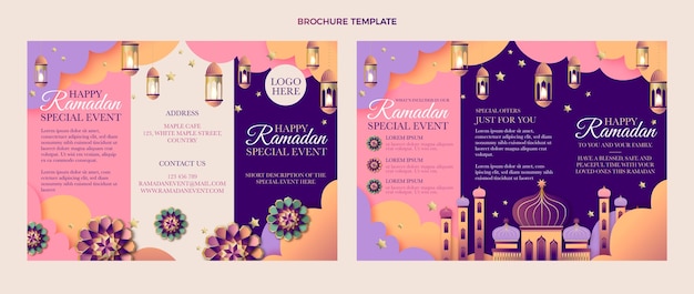 Free vector gradient ramadan brochure template