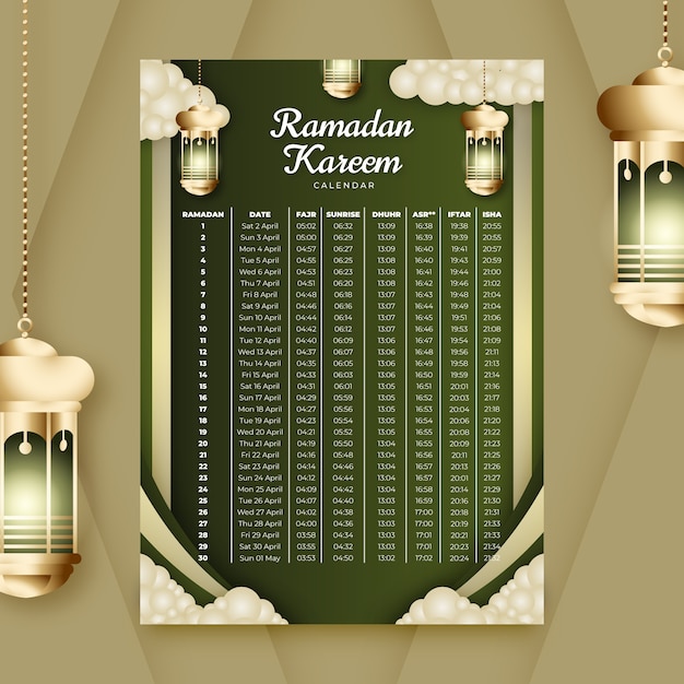 Gradient ramadan calendar