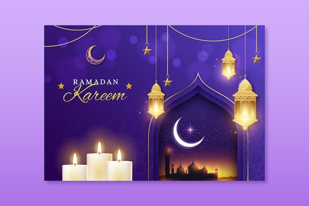 Градиент шаблон поздравительной открытки рамадан