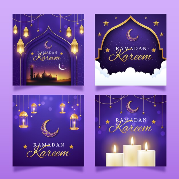 Gradient ramadan instagram posts collection