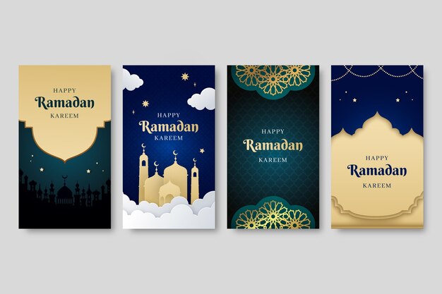 Gradient ramadan instagram stories collection