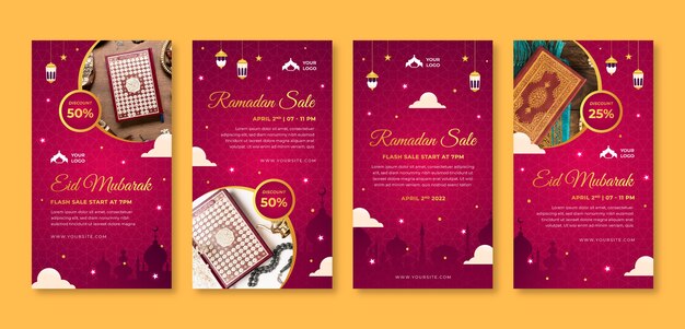 Gradient ramadan instagram stories collection