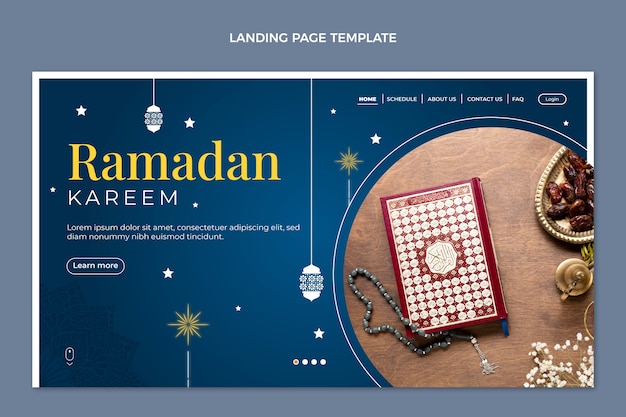 Gradient ramadan landing page template