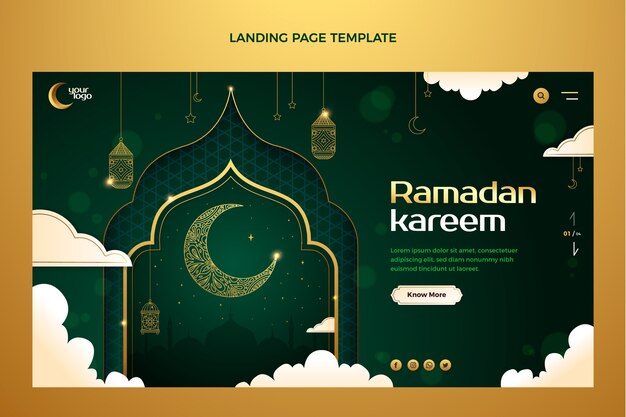 Gradient ramadan landing page template