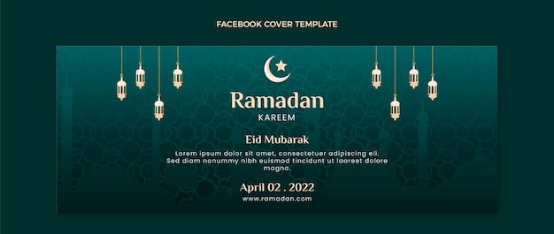 Vettore gratuito modello di copertina per social media ramadan sfumato