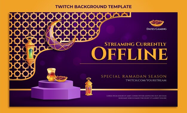 Gradient ramadan twitch background