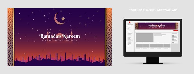 Gradient ramadan youtube channel art