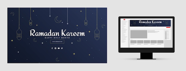 Gradient ramadan youtube channel art