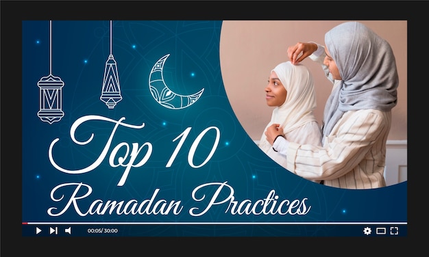 Free vector gradient ramadan youtube thumbnail