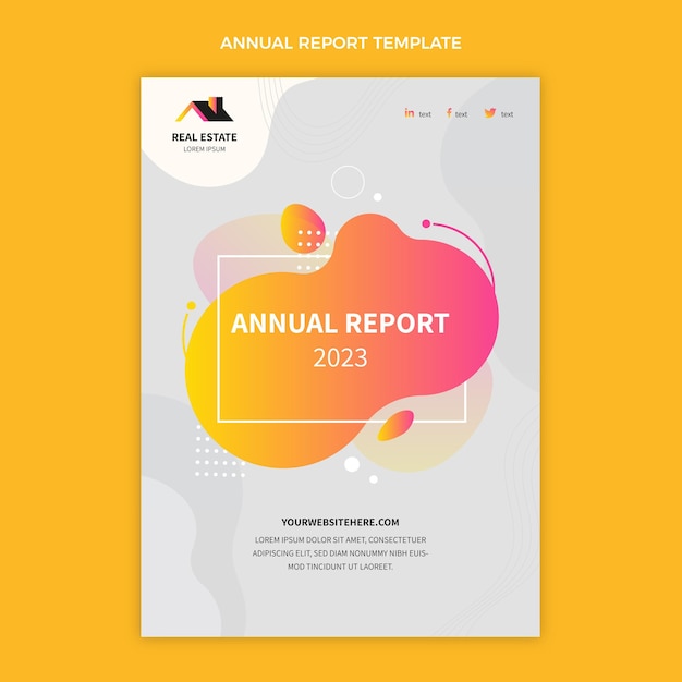 Free vector gradient real estate annual report