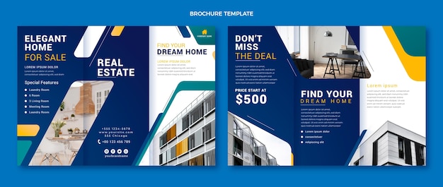 Free vector gradient real estate brochure