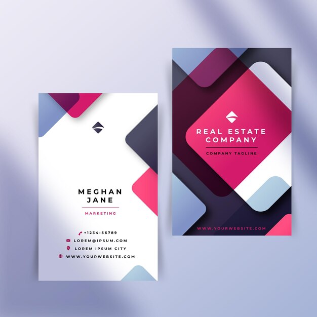 Gradient real estate business card template