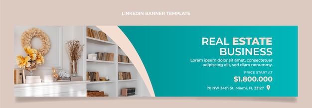 Free vector gradient real estate business linkedin banner