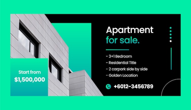 Free vector gradient real estate business sale banner