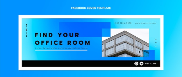 Gradient real estate facebook cover