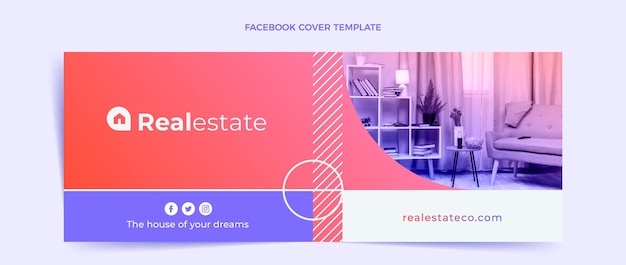 Gradient real estate facebook cover