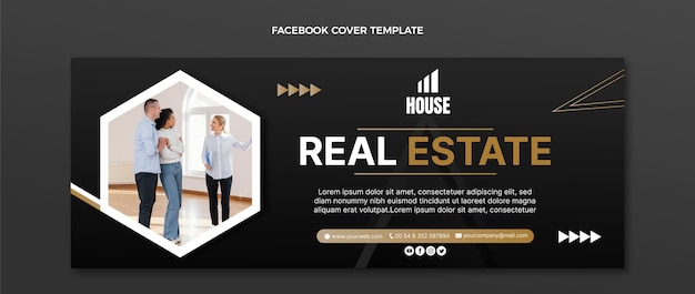 Gradient real estate facebook cover