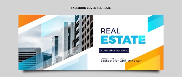 Gradient real estate facebook cover