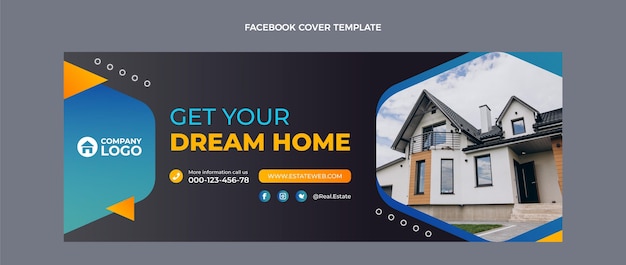 Gradient real estate facebook cover