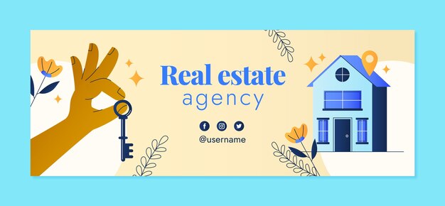 Gradient real estate facebook cover