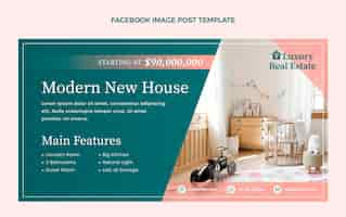 Free vector gradient real estate facebook post