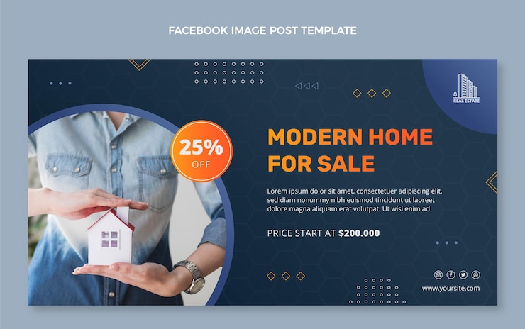 Free Vector gradient real estate facebook post