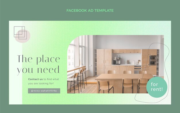 Gradient real estate facebook template