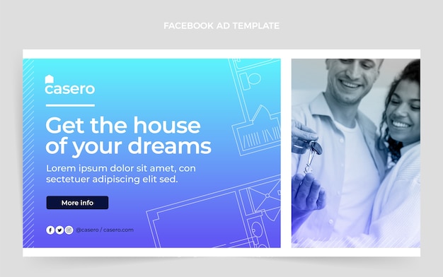 Free vector gradient real estate facebook template