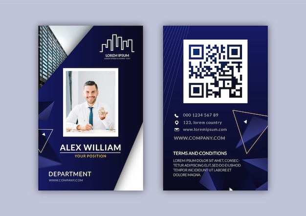 Free vector gradient real estate id card