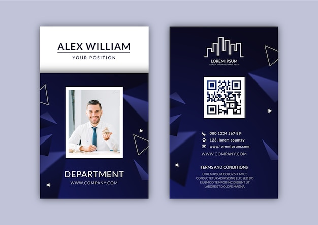 Free vector gradient real estate id card