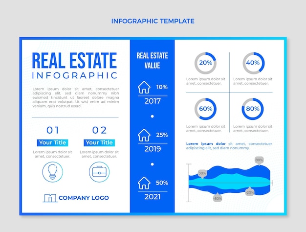 Gradient real estate infographic