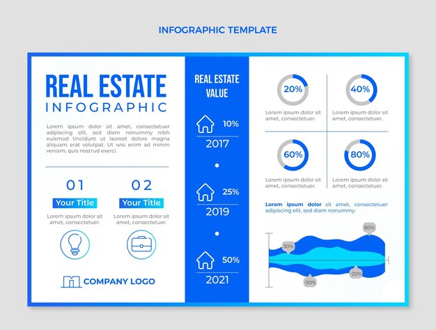 Gradient real estate infographic