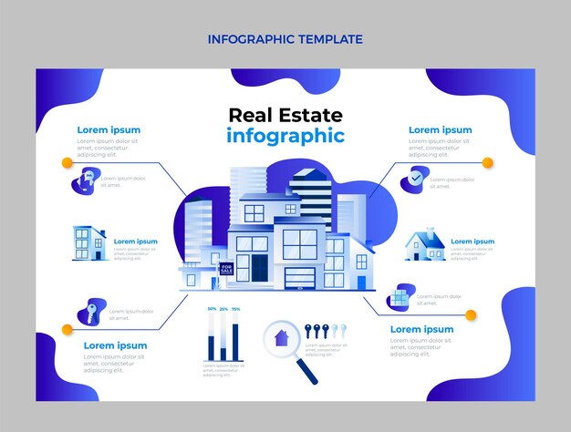 Gradient real estate infographic