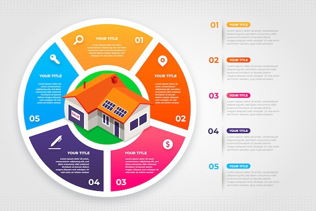 Gradient real estate infographics