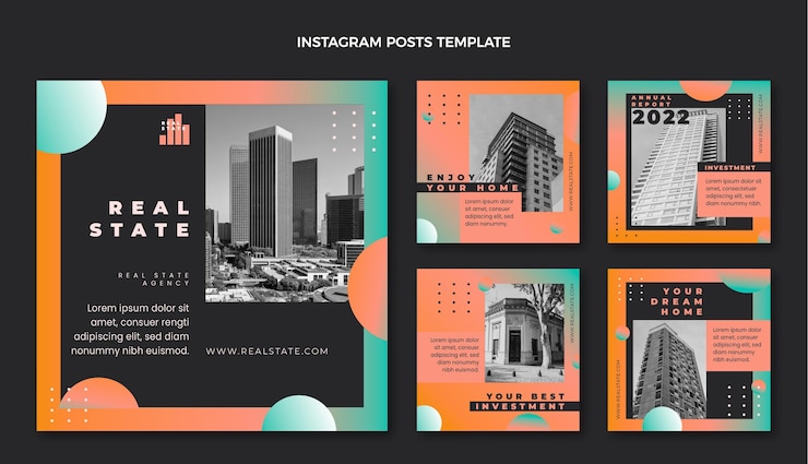 Free Vector gradient real estate instagram post